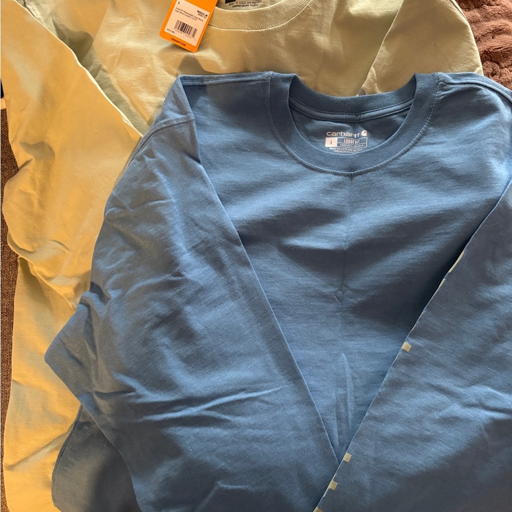 Carhartt Teal and Sage Long Sleeve Shirts